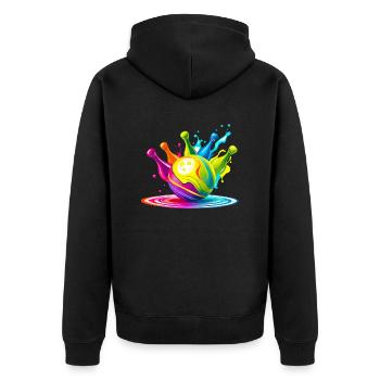 Bowling - Unisex Premium Organic Zip Hoodie - black - Back - Nico (187cm)