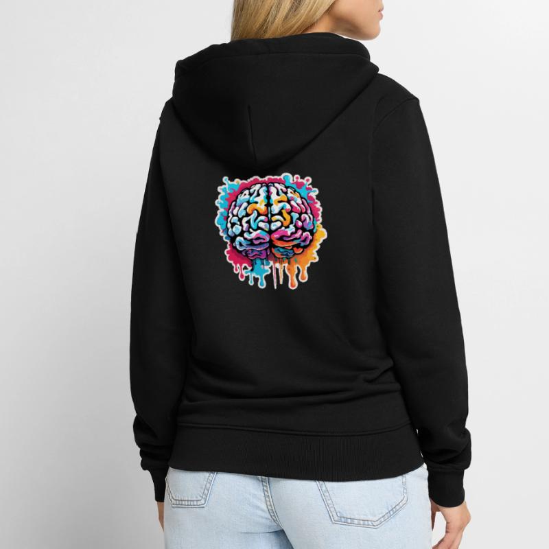 Brain / Knowledge / Intelligence / Clever / Thinking Unisex Premium Organic Zip Hoodie