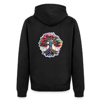 Tree / Nature / Earth / Bark / Roots / Leaves - Unisex Premium Organic Zip Hoodie - black - Back - Nico (187cm)