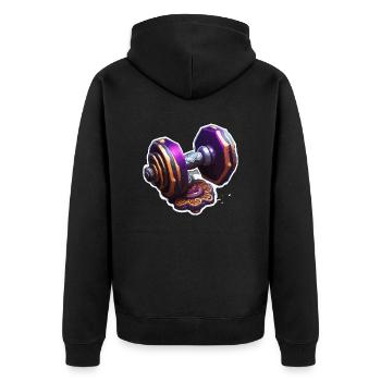 Dumbbell / Weights / Sports / Strength Training / Workout - Unisex Premium Organic Zip Hoodie - black - Back - Nico (187cm)