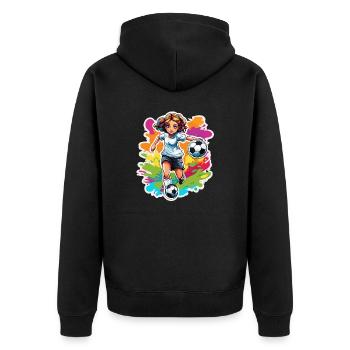 Footballer / Sport / Soccer Field / Club / FC - Unisex Premium Organic Zip Hoodie - black - Back - Nico (187cm)