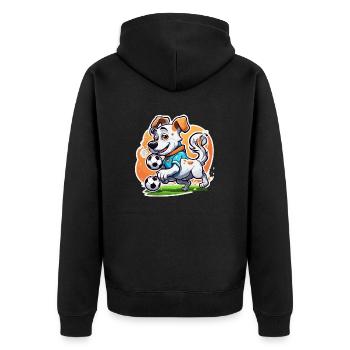 Soccer Dog / Animal / Soccer / Goal / Sports - Unisex Premium Organic Zip Hoodie - black - Back - Nico (187cm)