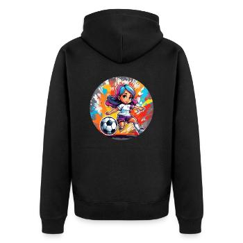 Footballer / Sport / Soccer Field / Club / FC - Unisex Premium Organic Zip Hoodie - black - Back - Nico (187cm)