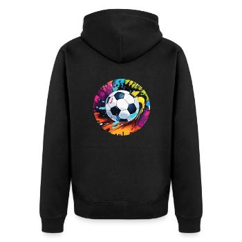 Football / Jeu / Ballon / Terrain / Tir - Veste à capuche bio Premium Unisexe - noir - Dos - Nico (187cm)