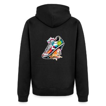 Soccer / Game / Shoe / Field / Shooting - Unisex Premium Organic Zip Hoodie - black - Back - Nico (187cm)