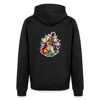 Rock n roll / Guitare / Musique / Instrument - Veste à capuche bio Premium Unisexe - noir - Dos - Nico (187cm)