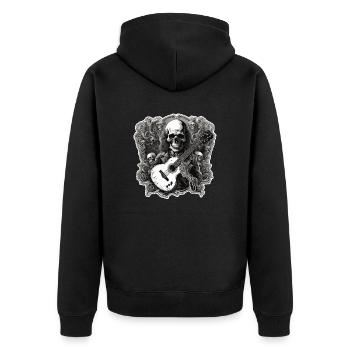 Rock n roll / Guitar / Music / Instrument - Unisex Premium Organic Zip Hoodie - black - Back - Nico (187cm)