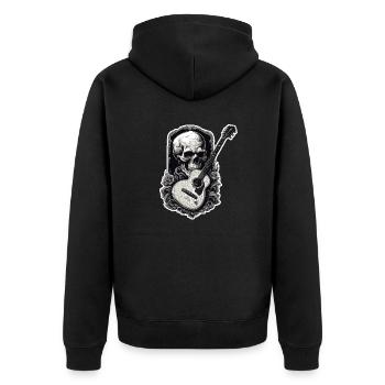 Rock n roll / Guitar / Music / Instrument - Unisex Premium Organic Zip Hoodie - black - Back - Nico (187cm)