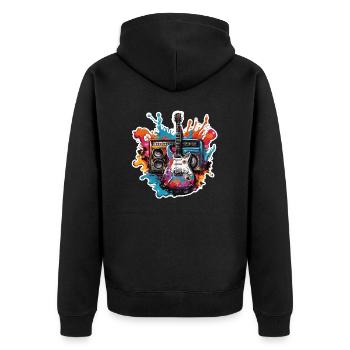 Rock n roll / Guitare / Musique / Instrument - Veste à capuche bio Premium Unisexe - noir - Dos - Nico (187cm)