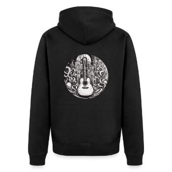 Rock n roll / Guitare / Musique / Instrument - Veste à capuche bio Premium Unisexe - noir - Dos - Nico (187cm)