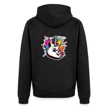 Rock n roll / Guitare / Musique / Instrument - Veste à capuche bio Premium Unisexe - noir - Dos - Nico (187cm)