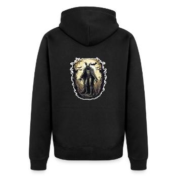 Bat / Vampire / Dracula / Animal / Halloween - Unisex Premium Organic Zip Hoodie - black - Back - Nico (187cm)