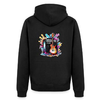 Rock n roll / Guitare / Musique / Instrument - Veste à capuche bio Premium Unisexe - noir - Dos - Nico (187cm)