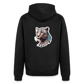 Leopard / Cheetah / Animal / Animal Print / Pattern - Unisex Premium Organic Zip Hoodie - black - Back - Nico (187cm)