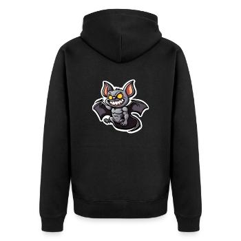 Bat / Vampire / Dracula / Animal / Halloween - Unisex Premium Organic Zip Hoodie - black - Back - Nico (187cm)
