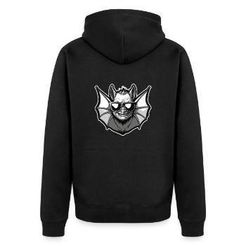 Bat / Vampire / Dracula / Animal / Halloween - Unisex Premium Organic Zip Hoodie - black - Back - Nico (187cm)