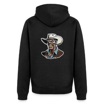 Cowboy / Wild West / Desert / Lasso / Rodeo - Unisex Premium Organic Zip Hoodie - black - Back - Nico (187cm)