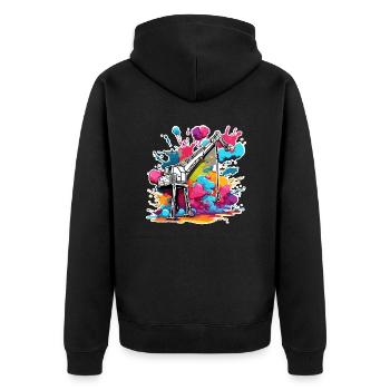 Crane / construction site / winch / crane system - Unisex Premium Organic Zip Hoodie - black - Back - Nico (187cm)
