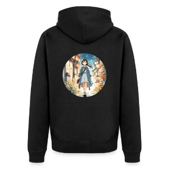 Anime / Bande dessinée / Japonais / Animation / Dessin animé - Veste à capuche bio Premium Unisexe - noir - Dos - Nico (187cm)