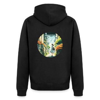 Anime / Bande dessinée / Japonais / Animation / Dessin animé - Veste à capuche bio Premium Unisexe - noir - Dos - Nico (187cm)