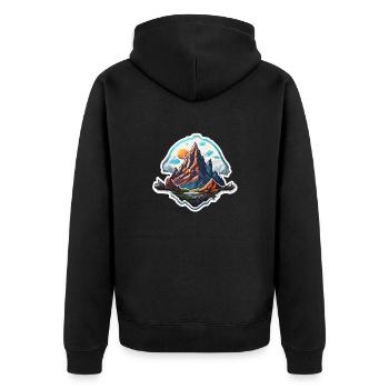 Montagne / Alpes / Sommet / Nature / Forêt / Rocher - Veste à capuche bio Premium Unisexe - noir - Dos - Nico (187cm)