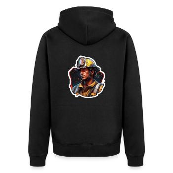Pompier/Incendie/Incendie/Extinction/Héros - Veste à capuche bio Premium Unisexe - noir - Dos - Nico (187cm)