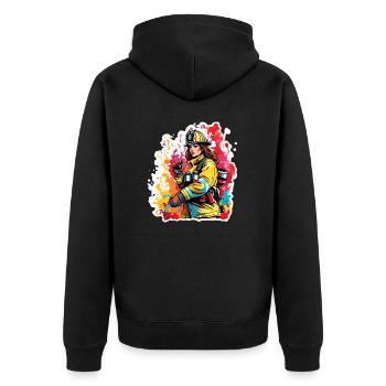 Pompier/Incendie/Incendie/Extinction/Héroïne - Veste à capuche bio Premium Unisexe - noir - Dos - Nico (187cm)