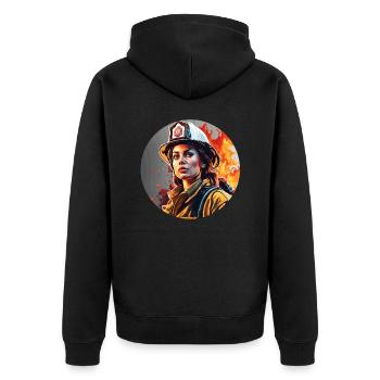 Pompier/Incendie/Incendie/Extinction/Héroïne - Veste à capuche bio Premium Unisexe - noir - Dos - Nico (187cm)