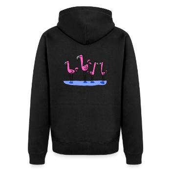 Quatre flamants roses - Veste à capuche bio Premium Unisexe - noir - Dos - Nico (187cm)