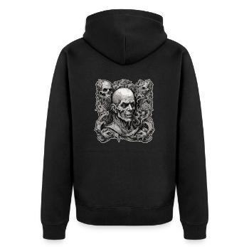 Homme / tatouage / cool / rock n roll / métal - Veste à capuche bio Premium Unisexe - noir - Dos - Nico (187cm)