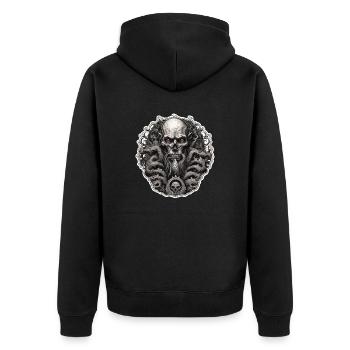 Crâne / crâne / squelette / gothique / tatouage - Veste à capuche bio Premium Unisexe - noir - Dos - Nico (187cm)