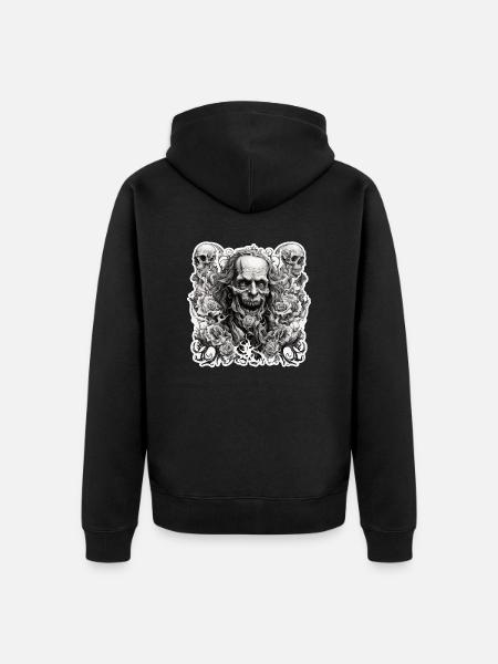 Skull / skull / skeleton / gothic / tattoo - Unisex Premium Organic Zip Hoodie - black