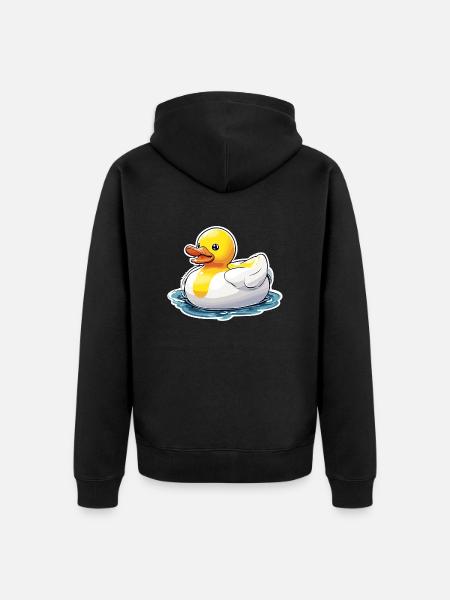 Gummiente / Badeente / Wasser / Badewanne - Unisex Premium Bio Zip Hoodie - Schwarz