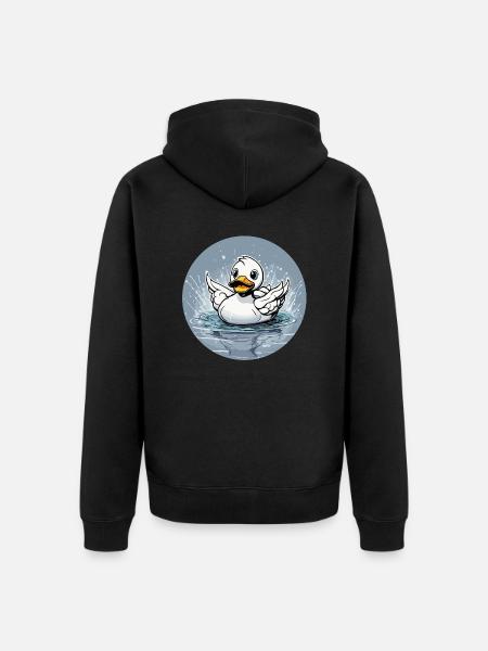 Gummiente / Badeente / Wasser / Badewanne - Unisex Premium Bio Zip Hoodie - Schwarz