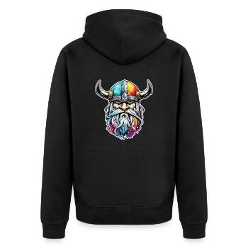 Wikinger / Thor / Odin / nordisch / keltisch - Unisex Premium Bio Zip Hoodie - Schwarz - Hinten - Nico (187cm)