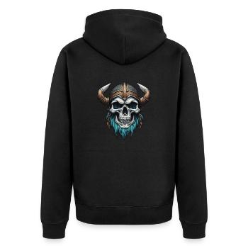 Wikinger / Thor / Odin / nordisch / _keltisch - Unisex Premium Bio Zip Hoodie - Schwarz - Hinten - Nico (187cm)