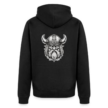Wikinger / Thor / Odin / nordisch / keltisch - Unisex Premium Bio Zip Hoodie - Schwarz - Hinten - Nico (187cm)
