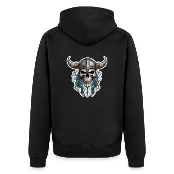 Wikinger / Thor / Odin / nordisch / keltisch - Unisex Premium Bio Zip Hoodie - Schwarz - Hinten - Nico (187cm)