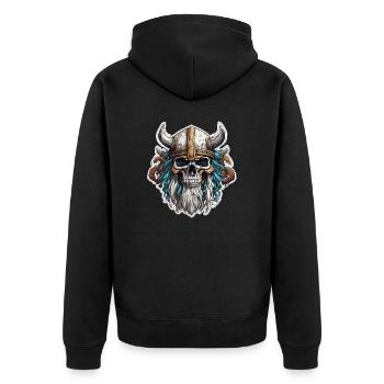 Wikinger / Thor / Odin / nordisch / keltisch - Unisex Premium Bio Zip Hoodie - Schwarz - Hinten - Nico (187cm)