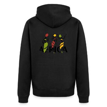 Afrique, Safari, Danse - Veste à capuche bio Premium Unisexe - noir - Dos - Nico (187cm)