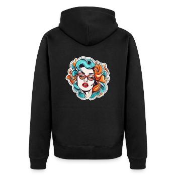 diabolical woman / blood / gothic / heavy metal - Unisex Premium Organic Zip Hoodie - black - Back - Nico (187cm)