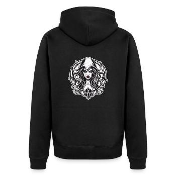 diabolical woman / blood / gothic / heavy metal - Unisex Premium Organic Zip Hoodie - black - Back - Nico (187cm)