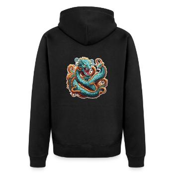 Hydra / Greek Mythology / Serpent - Unisex Premium Organic Zip Hoodie - black - Back - Nico (187cm)