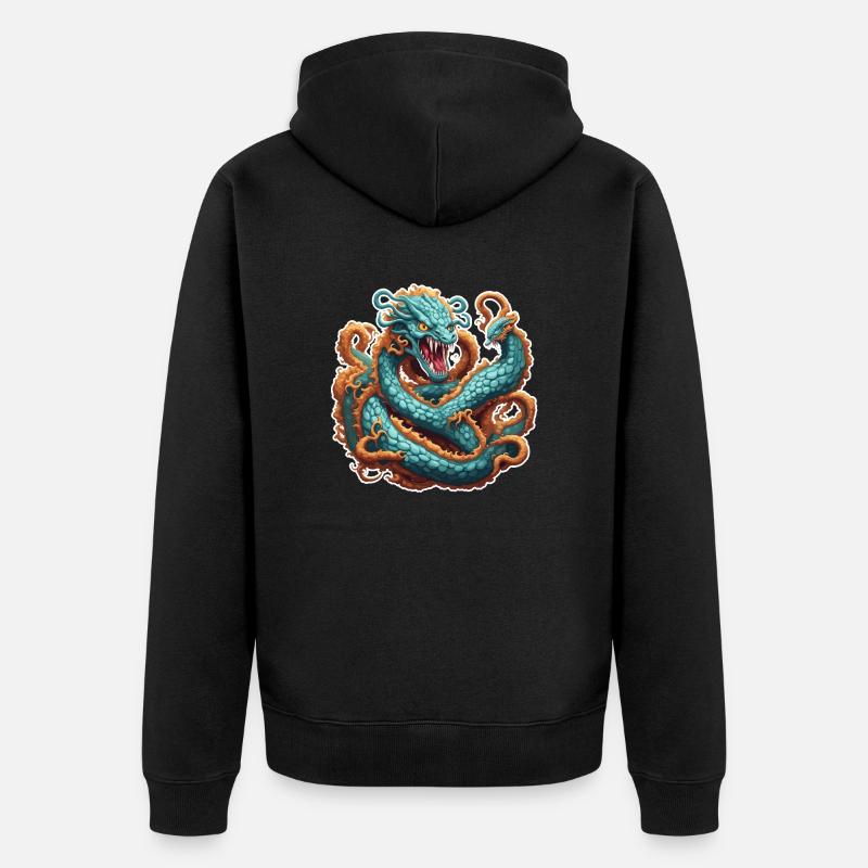Hydre / Mythologie grecque / Serpent - Veste à capuche bio Premium Unisexe - noir