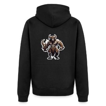 Minotaure / Mythologie grecque / Créature - Veste à capuche bio Premium Unisexe - noir - Dos - Nico (187cm)