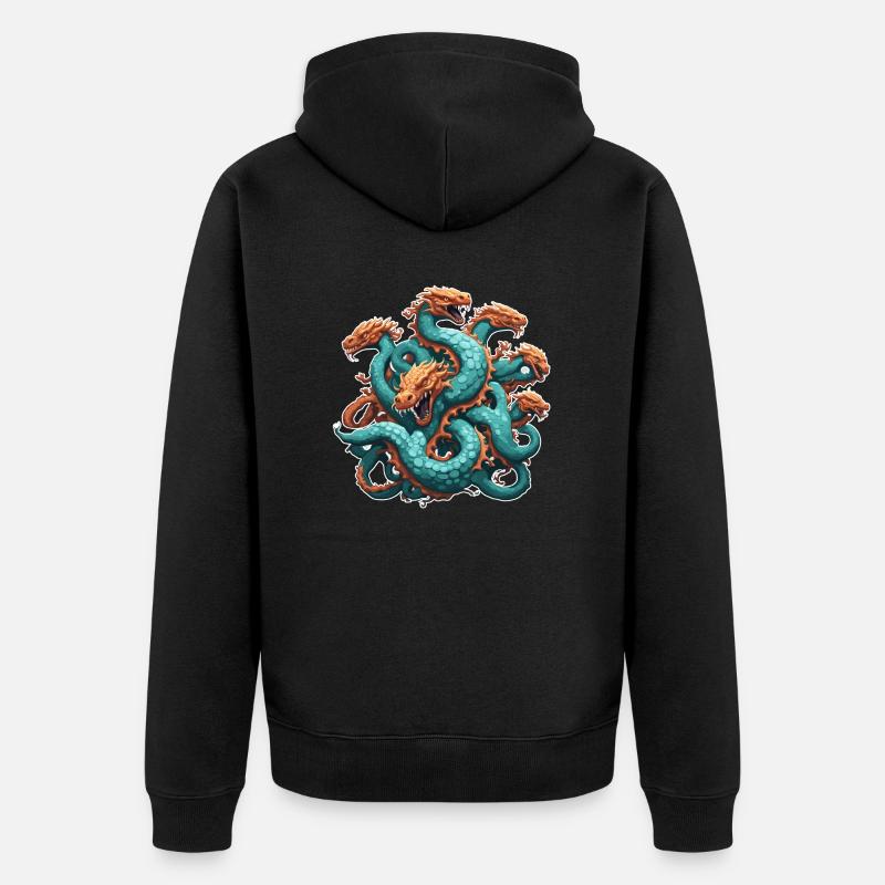 Hydre / Mythologie grecque / Serpent - Veste à capuche bio Premium Unisexe - noir