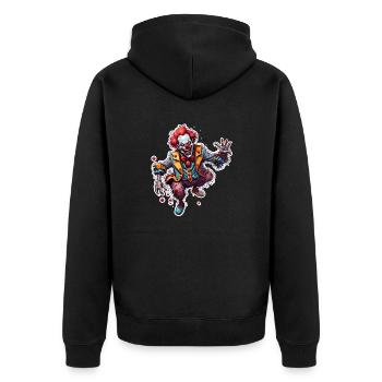 Horror Clown / Circus / Funny / Show / Halloween - Unisex Premium Organic Zip Hoodie - black - Back - Nico (187cm)