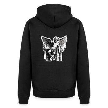 Cupidon / Amour / Flèche / Coeur / Saint Valentin - Veste à capuche bio Premium Unisexe - noir - Dos - Nico (187cm)