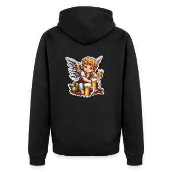 Cupid / Love / Arrow / Heart / Valentine's Day - Unisex Premium Organic Zip Hoodie - black - Back - Nico (187cm)