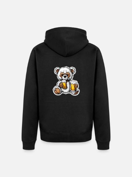 Teddybär / Kuscheltier / Stofftier / Geschenkidee - Unisex Premium Bio Zip Hoodie - Schwarz